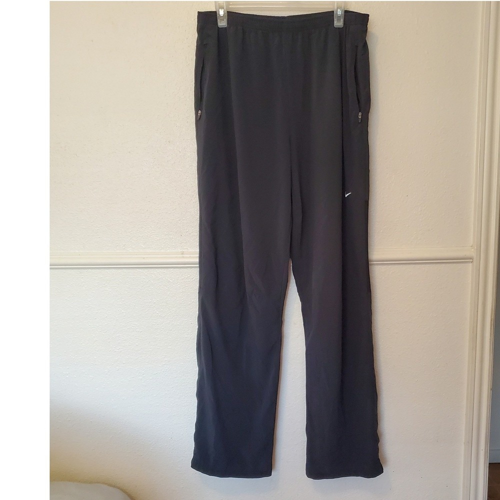 Nike Dri-FIT Mens XL Black Running Pants Zipper Pockets Ankle Zips Athletic XL